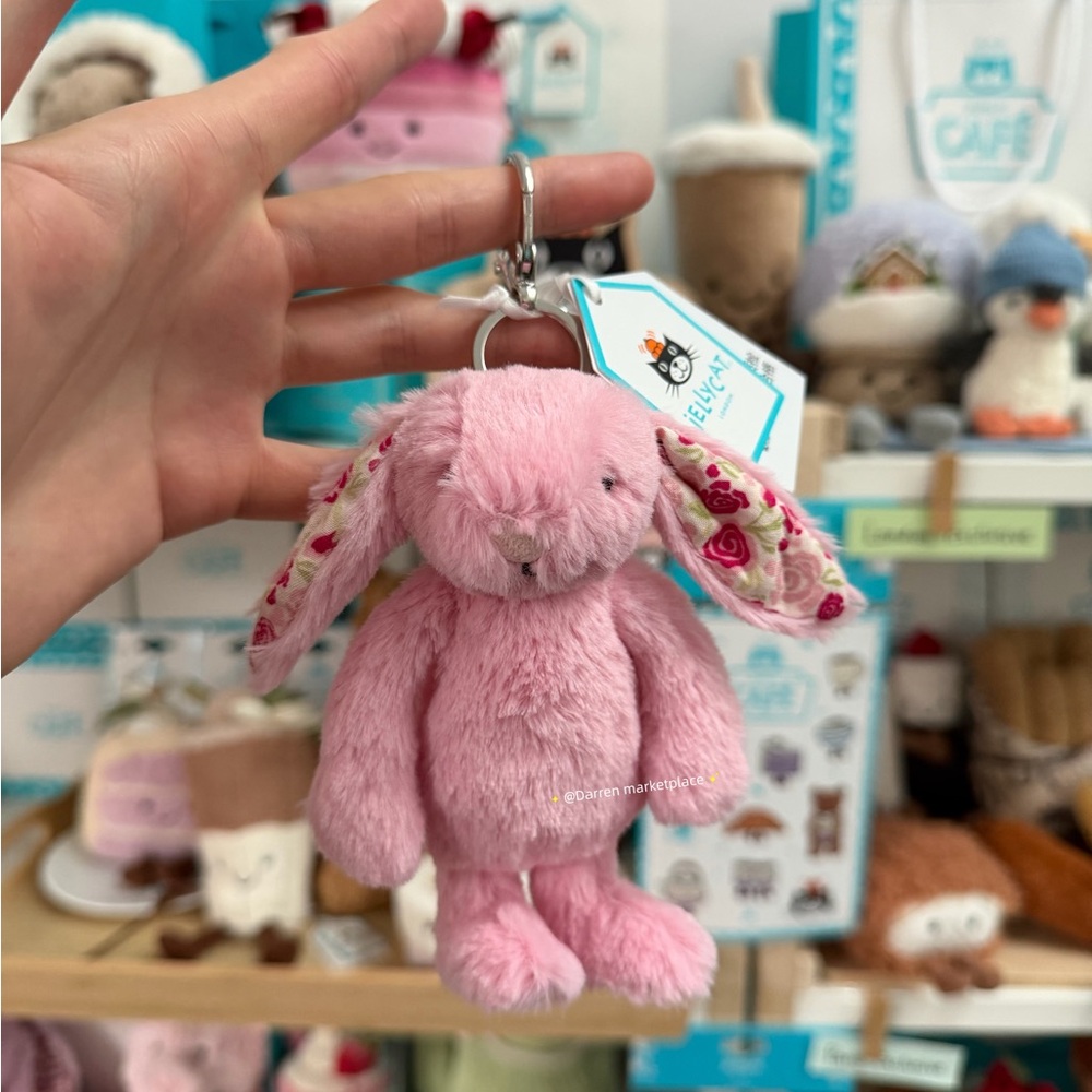 Pink Plush Bunny Keychain